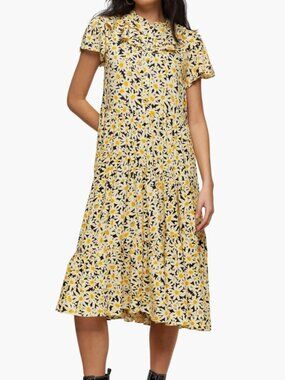 Topshop Daisy 'Grandad' Midi Shirtdress - Prairie Dress (sz 4), sold out style